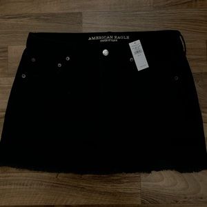 American Eagle Hi-Rise Festival Black Mini Skirt